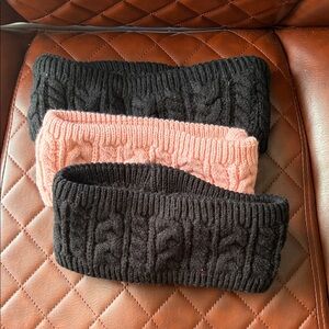 Black and Pink Knit Headbands